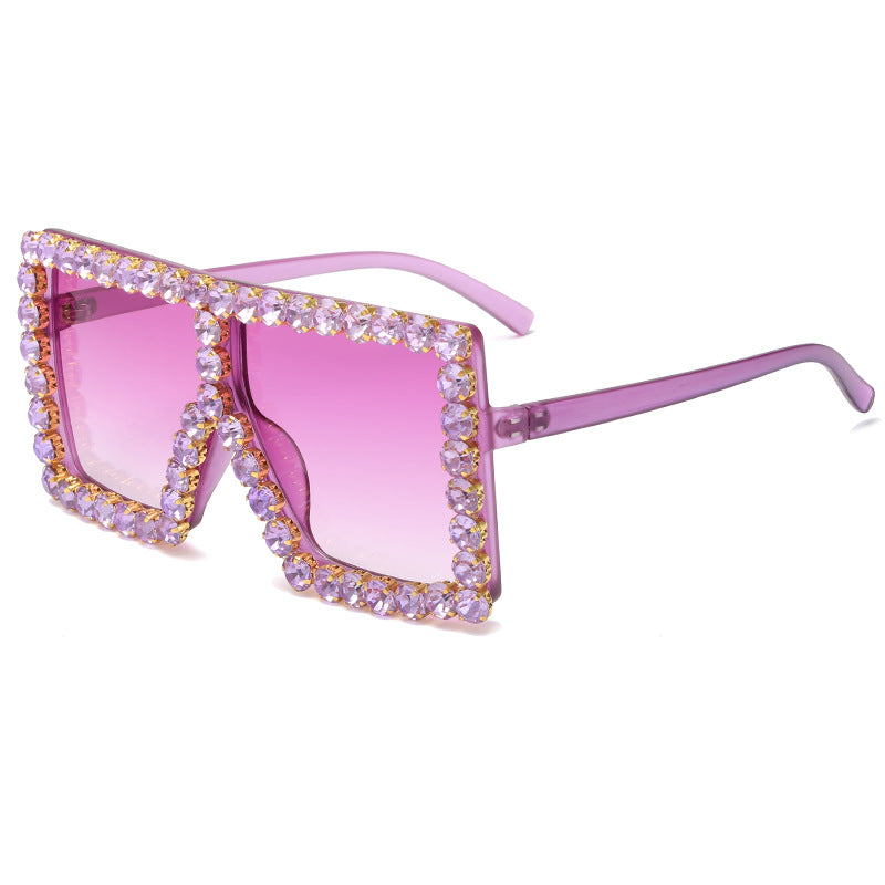 Women's striking square sunglasses with sparkling appliques Kalsten