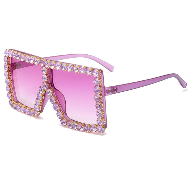 Women's striking square sunglasses with sparkling appliques Kalsten