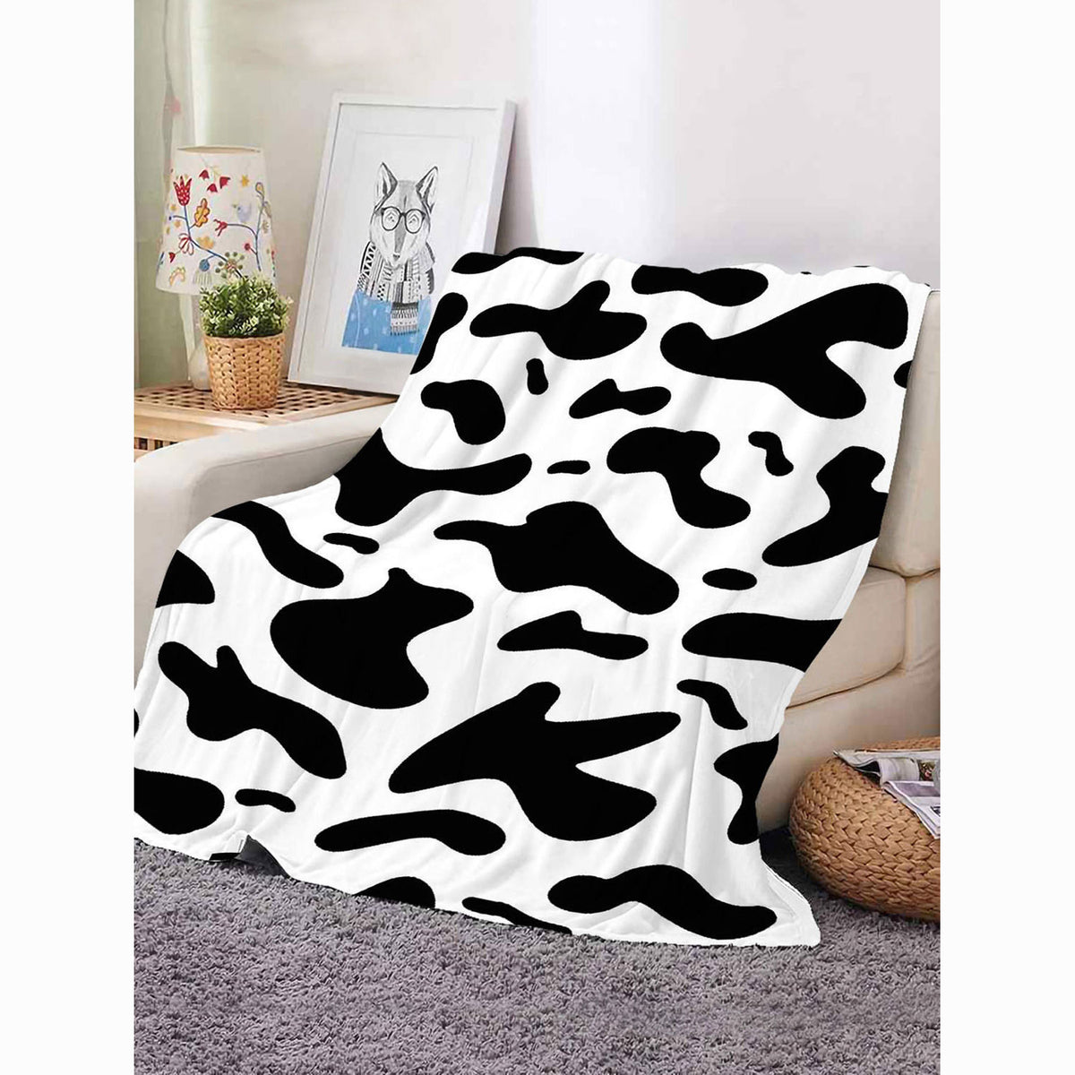 Cozy Animal Print Fleece Throw Blanket