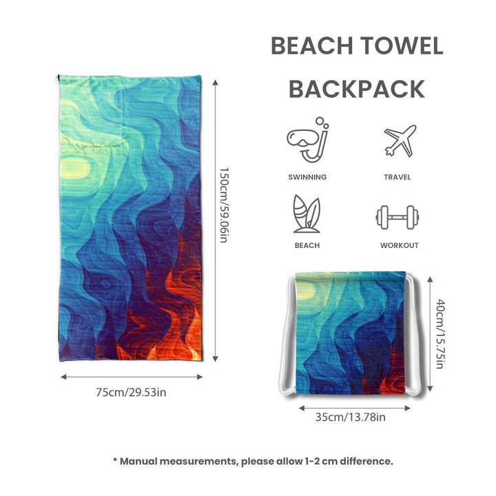 Beach towel with elaborate wave design Kalsten