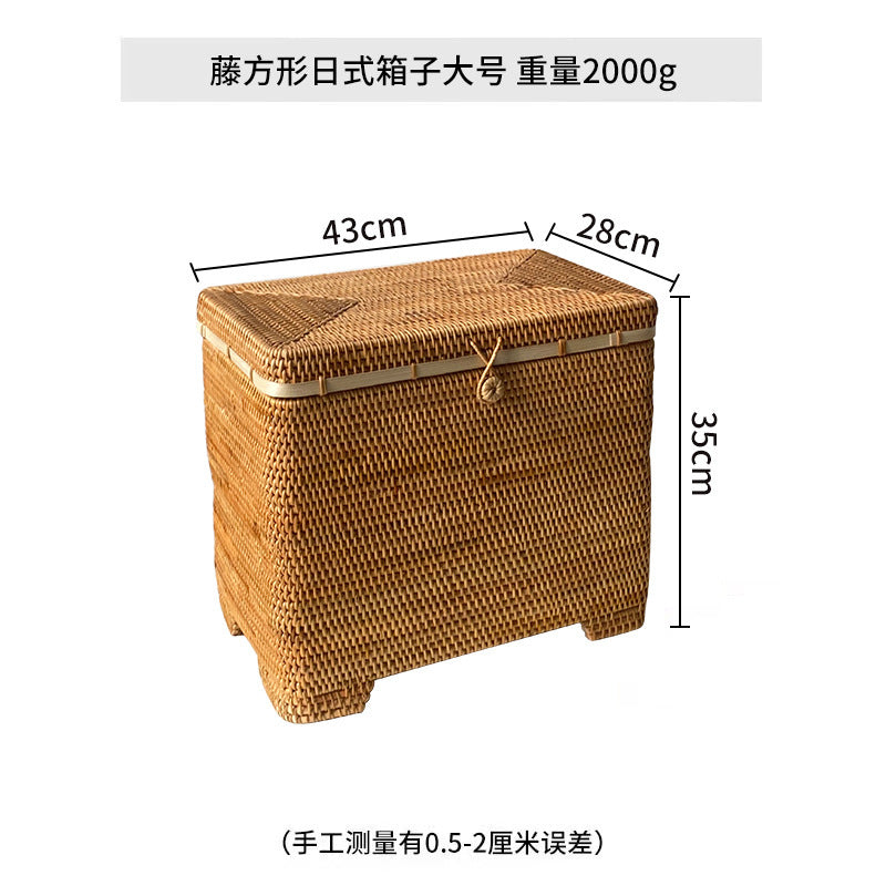 Ladies stylish storage box made of woven natural material Kalsten