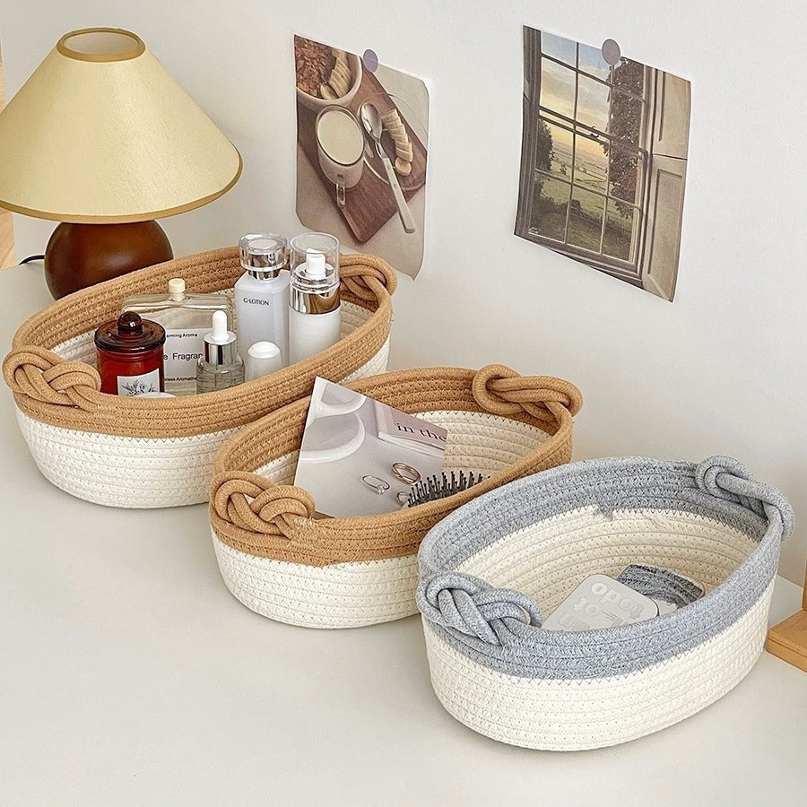 Women Versatile Storage Basket with Double Knot Accent Kalsten