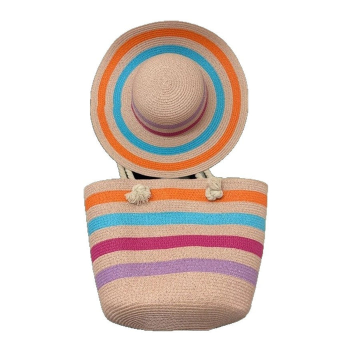 Beach bag with colorful stripes Kalsten