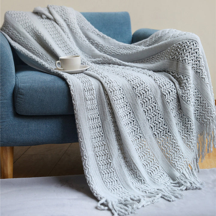Women's Knit Blanket with Elegant Fringes Kalsten