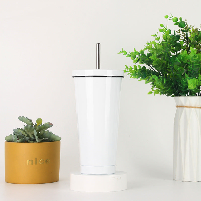 Women's stainless steel drinking cup with straw Kalsten