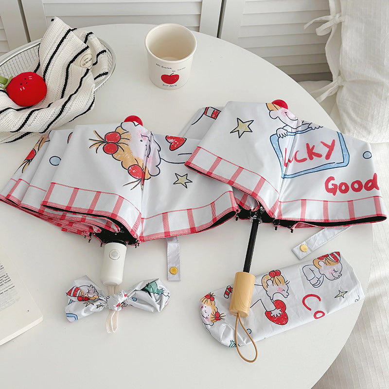 Ladies folding umbrella with playful children's motif Kalsten