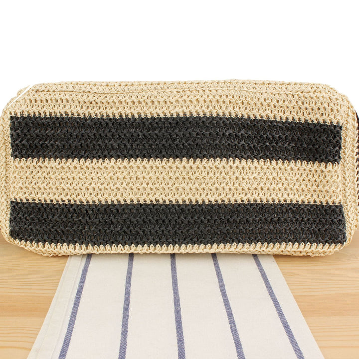 Beach bag with elegant leather handles and practical interior bag Kalsten