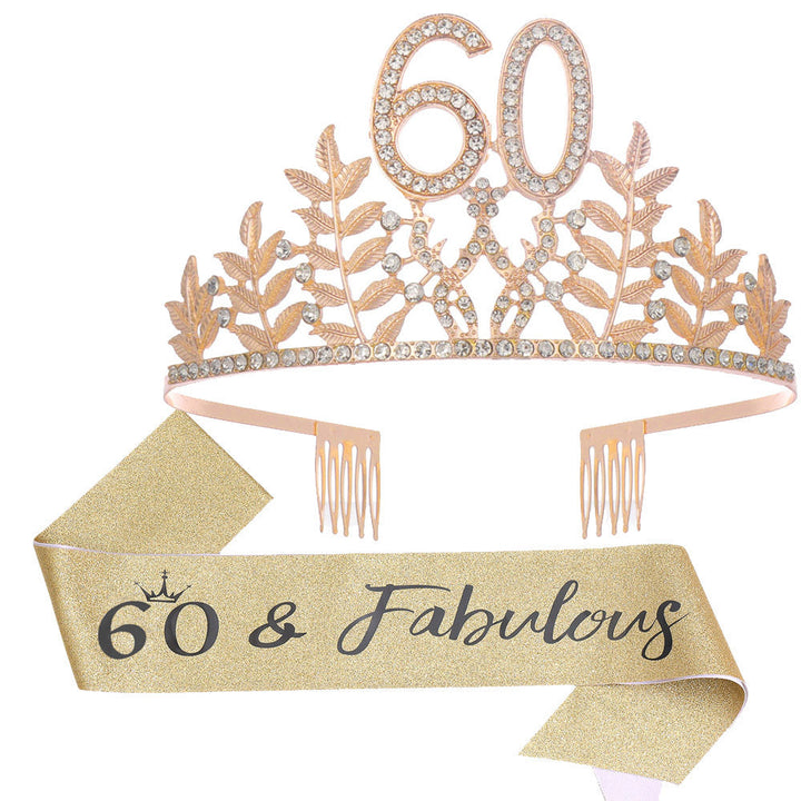 Women's Glamorous Birthday Crown with Shining Rhinestones Kalsten