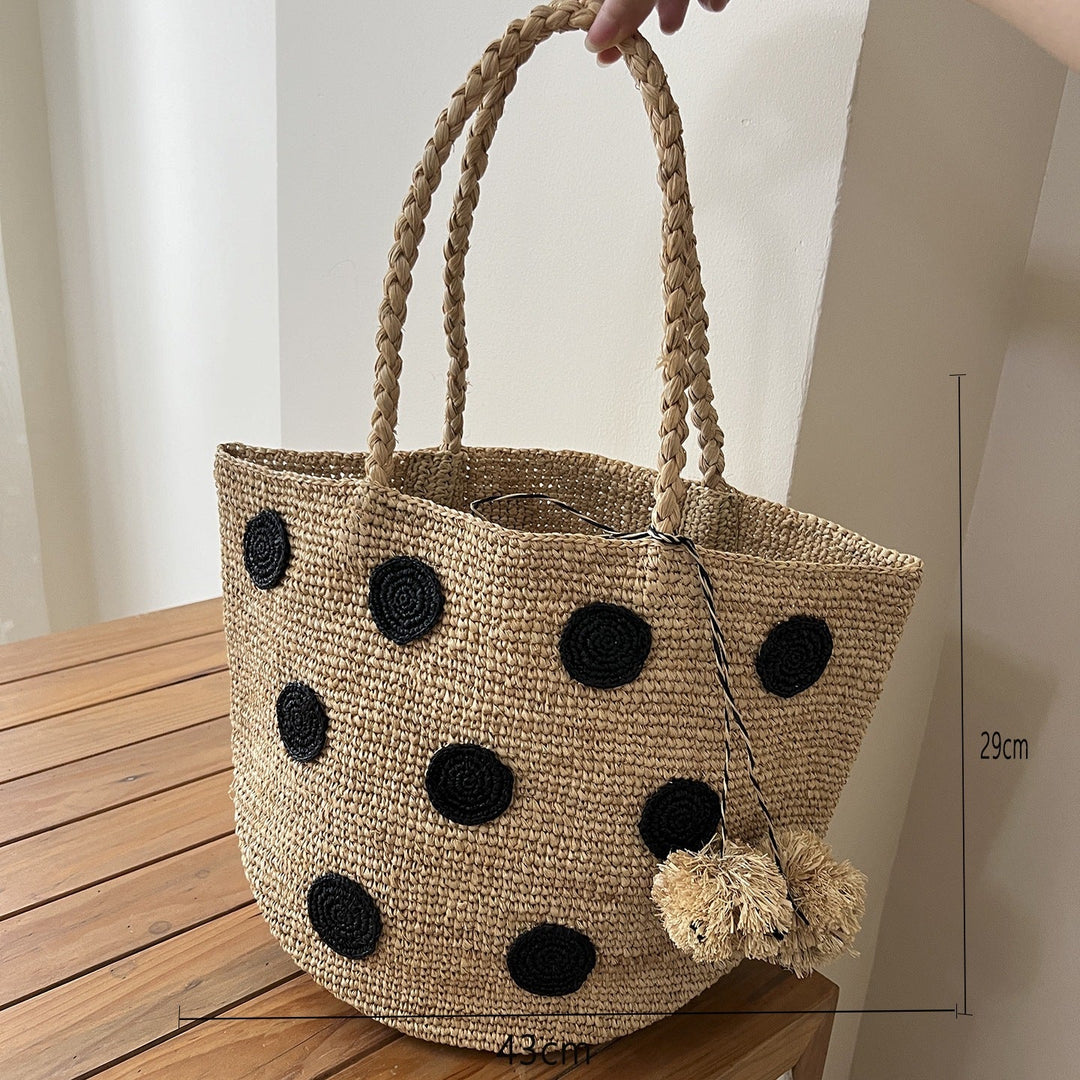 Handcrafted straw bag with soft lining Kalsten