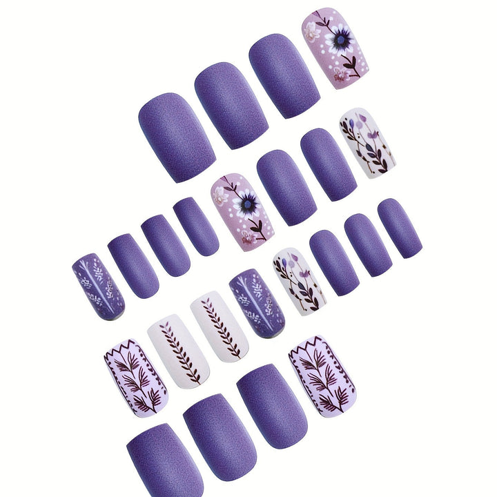 Artistic Floral Press-On Nail Art Set Kalsten
