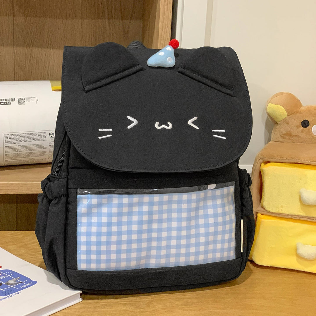 Children's Charming Cat Face Mini School Backpack