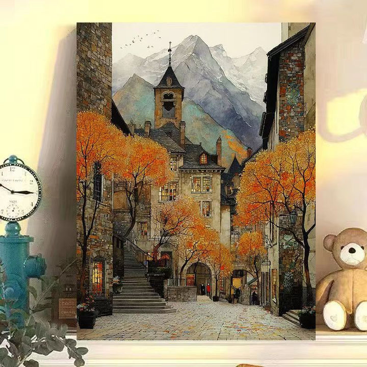 Vintage European Landscape Canvas Art Print Kalsten