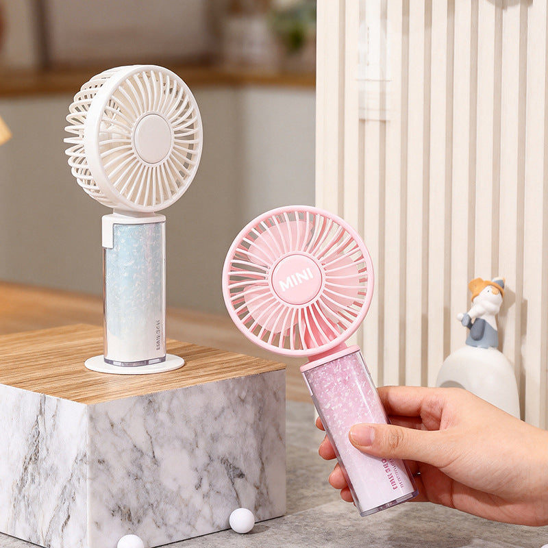 Unisex nan compact rechargeable handheld fan with foldable stand function and quiet motor Kalsten