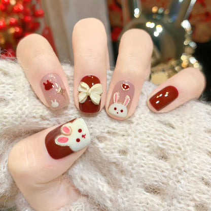 Fun Character-Themed Press-On Nail Art Acalora