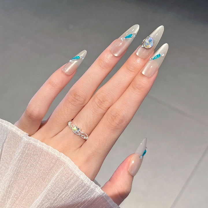 Crystal-Embellished Nail Art Extensions Kalsten