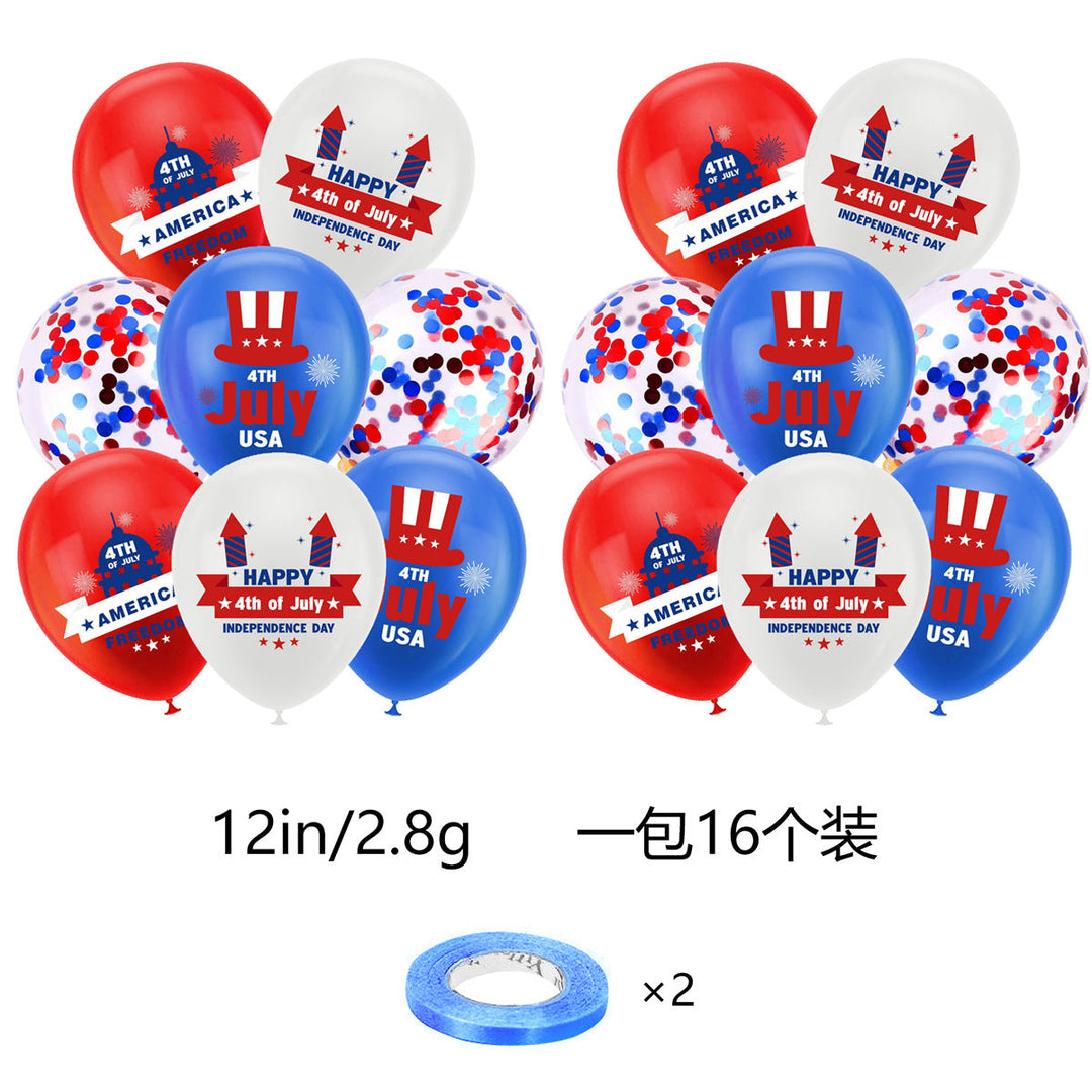 Unisex nan festive party decoration set for Independence celebration with garlands balloons cake and cupcake toppers Kalsten
