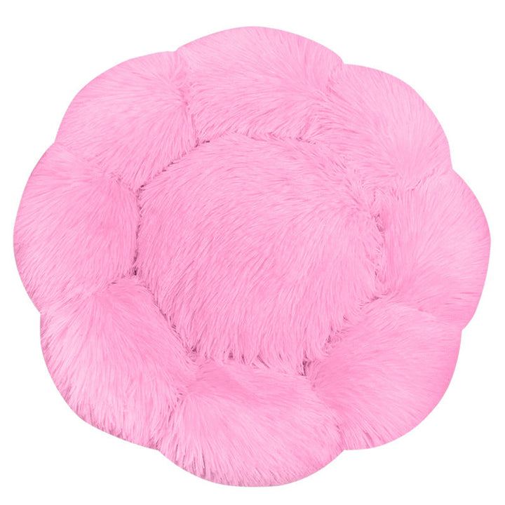 Flower-Shaped Plush Dog Bed