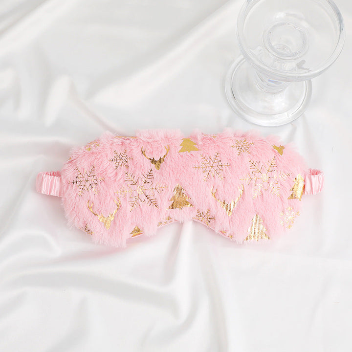 Unisex soft eye mask made of faux fur with festive motif embossing Kalsten