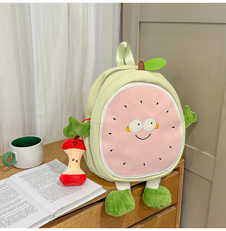 Plush Fruit-Themed School Backpack