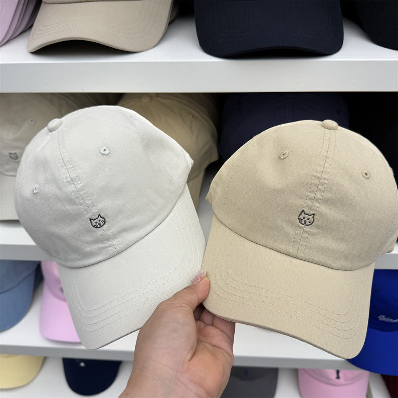 Women's Cat-Embroidered Cotton Baseball Cap Kalsten