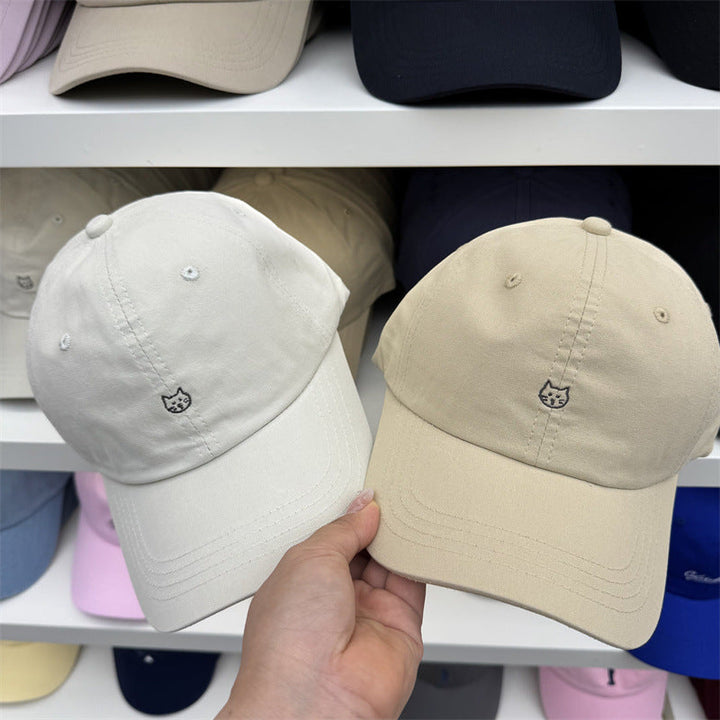 Women's Cat-Embroidered Cotton Baseball Cap Kalsten