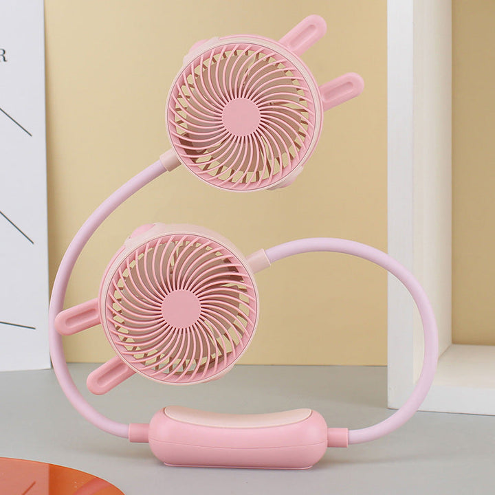 Ladies Portable Neck Fan with Flexible Mount and Dual Fan System Kalsten