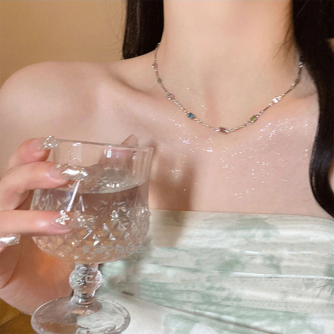 Dainty Colorful Link Necklace Kalsten