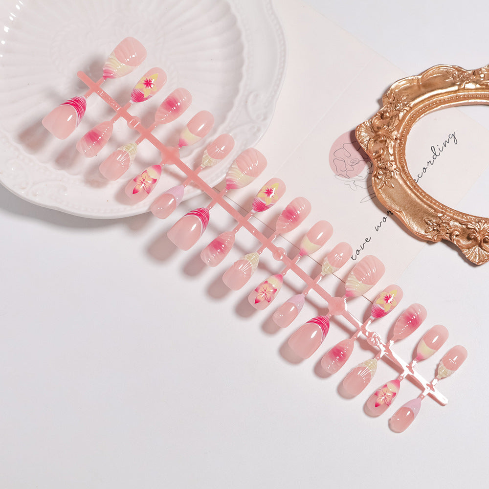 Elegant Floral-Themed Press-On Nail Set Kalsten