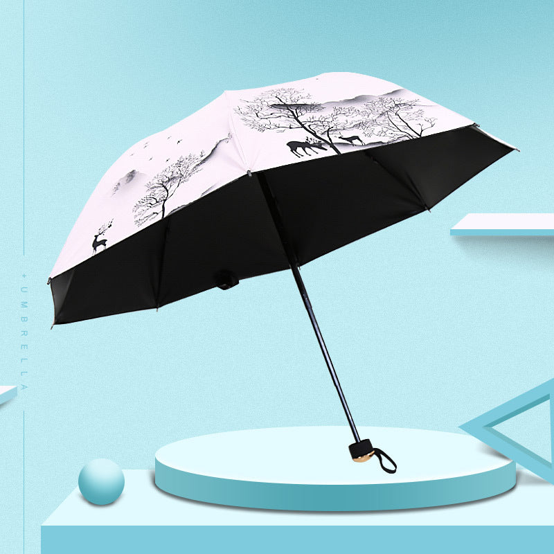 Ladies Foldable Umbrella with Artistic Nature Design Kalsten