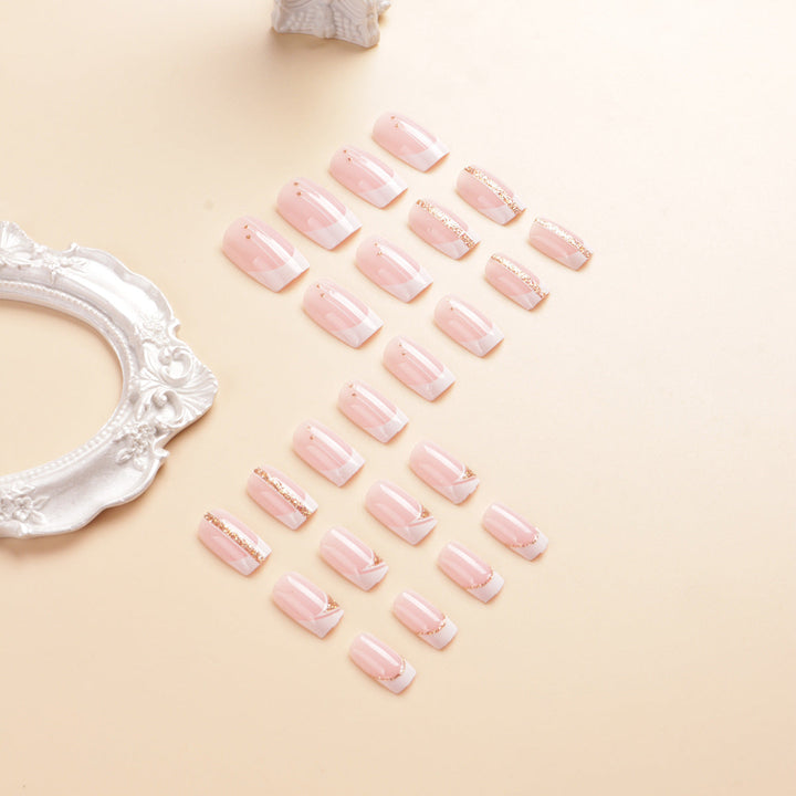 Elegant French Tip Press-On Nail Art Set Kalsten