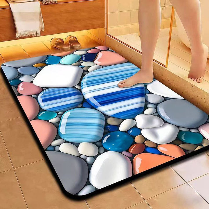 Decorative Floral Pattern Bath Mat Kalsten