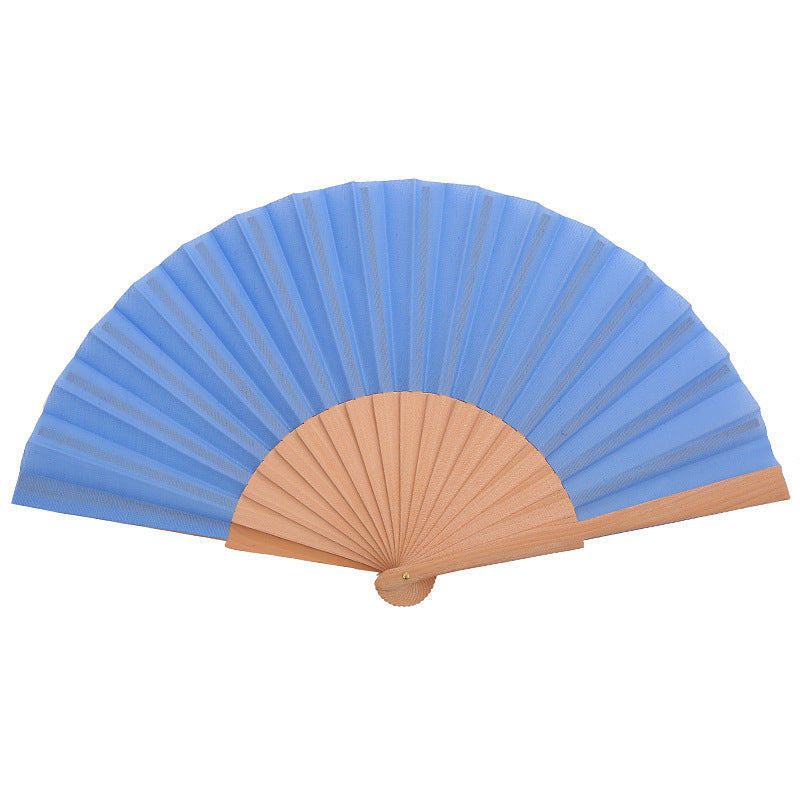Ladies elegant hand fan made of lightweight fabric with artistic pleat pattern Kalsten