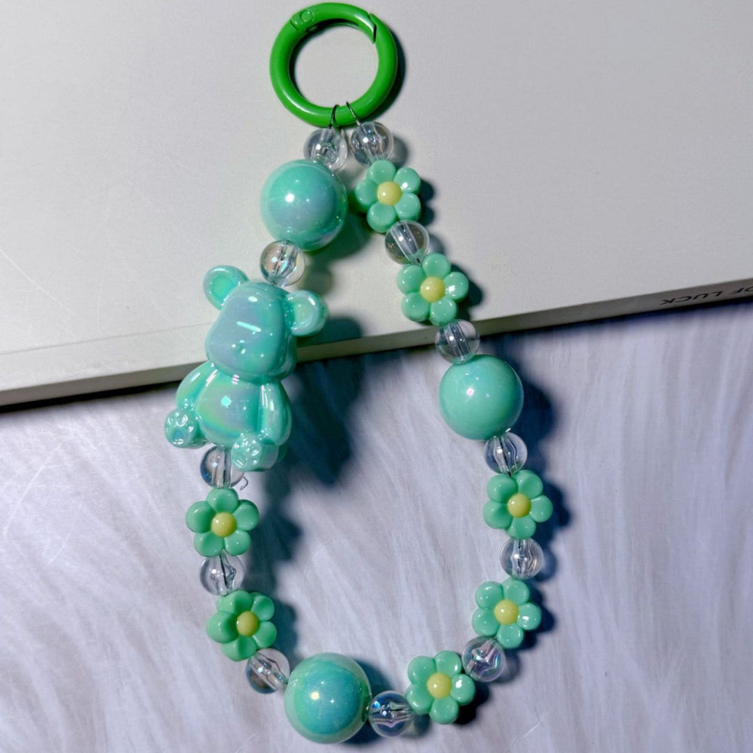 Playful Bear-Themed Beaded Keychain kalsten