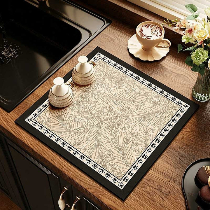Floral Pattern Kitchen Mat