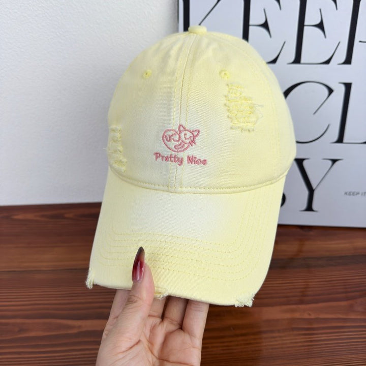 Women's Distressed Casual Embroidered Baseball Cap Kalsten