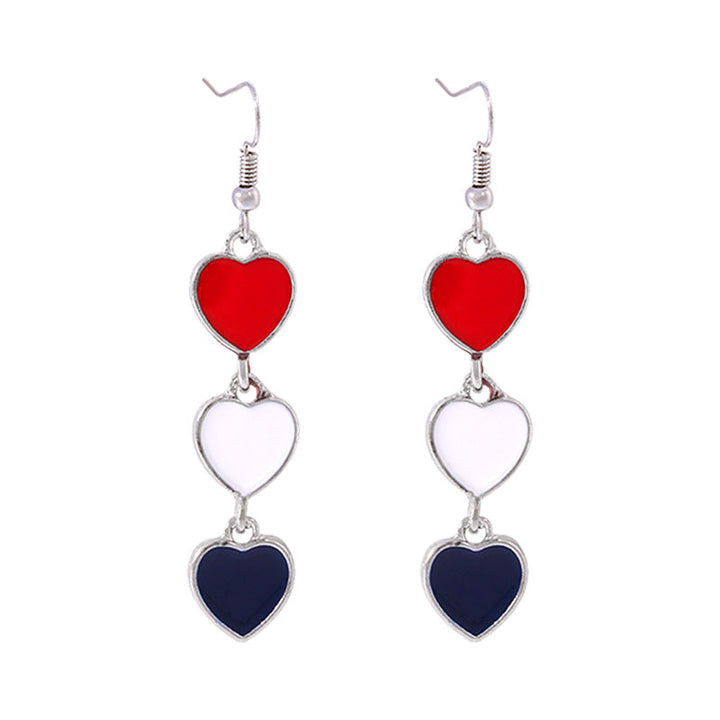 Women's star-shaped enamel earrings with USA flag motif and gold-plated fish Kalsten