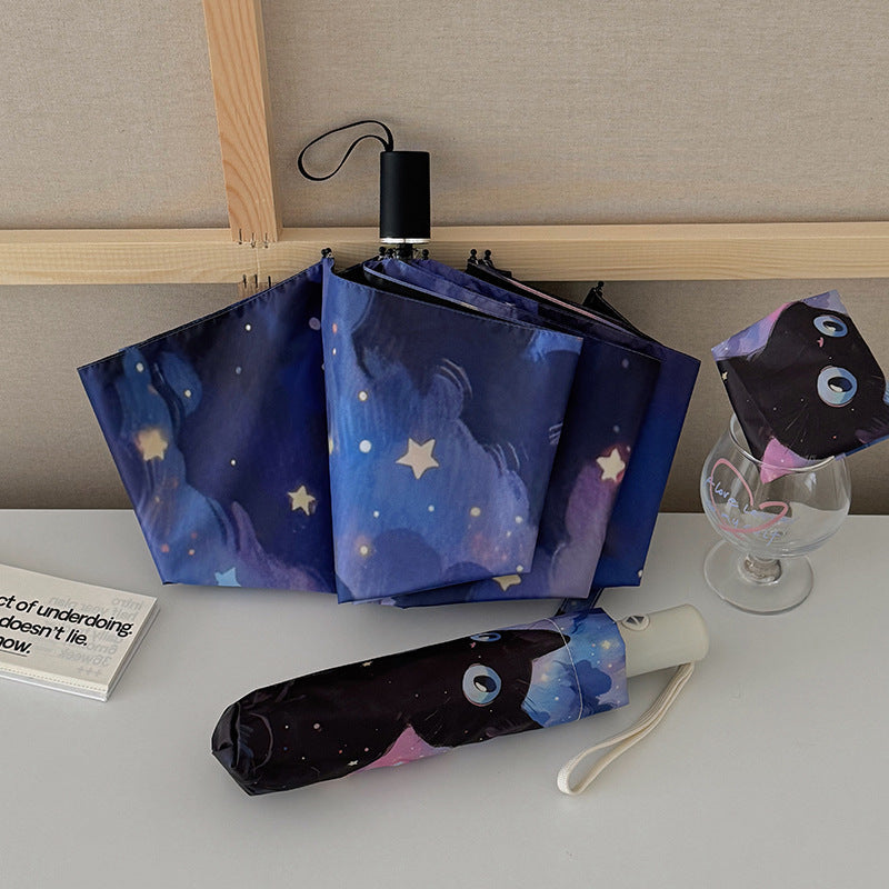 Women's umbrella with cute cat design by Kalsten