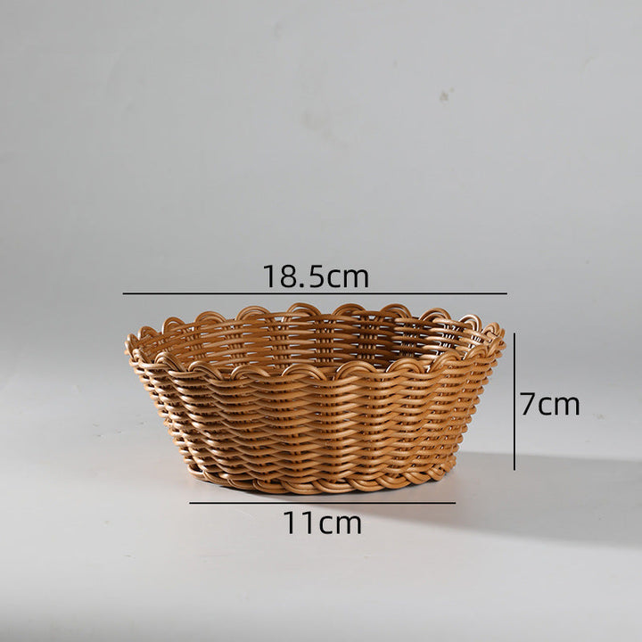 Handcrafted Round Wicker Serving Bowl Kalsten