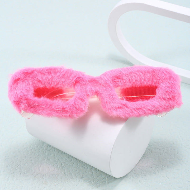 Ladies extravagant sunglasses with luxurious fur frame Kalsten