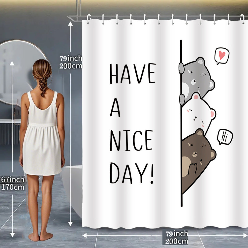 Playful Bear-Themed Shower Curtain Kalsten