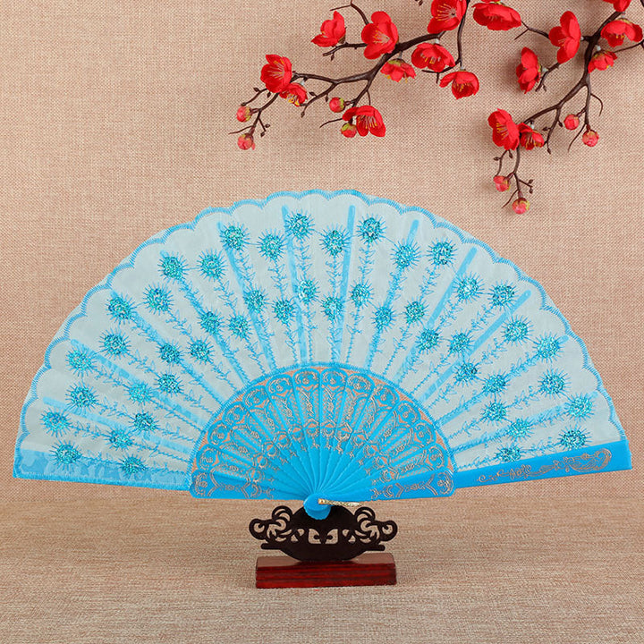 Women's folding fan with artistic decorations Kalsten