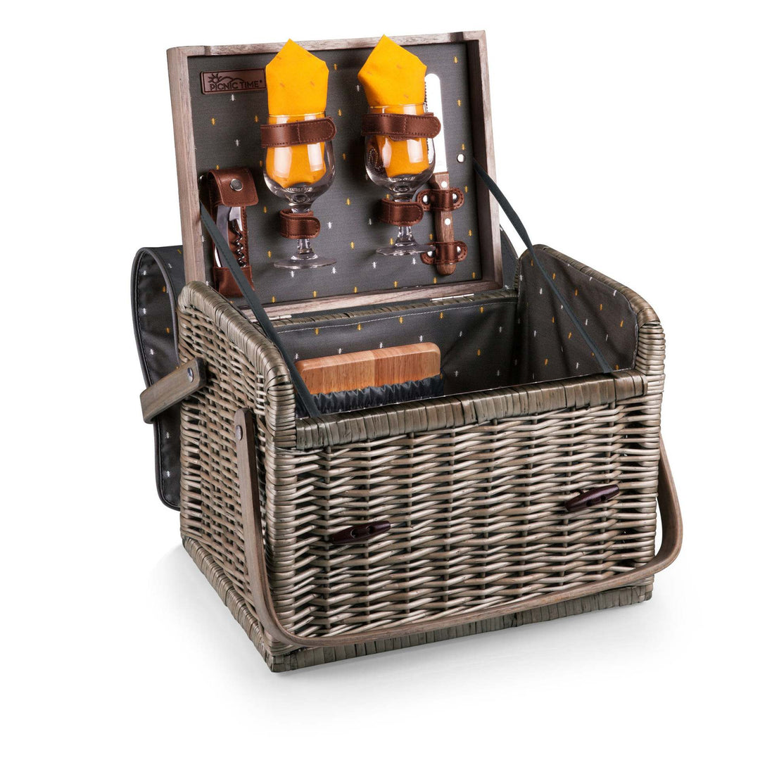 Ladies stylish picnic basket with integrated wine glasses and accessories Kalsten