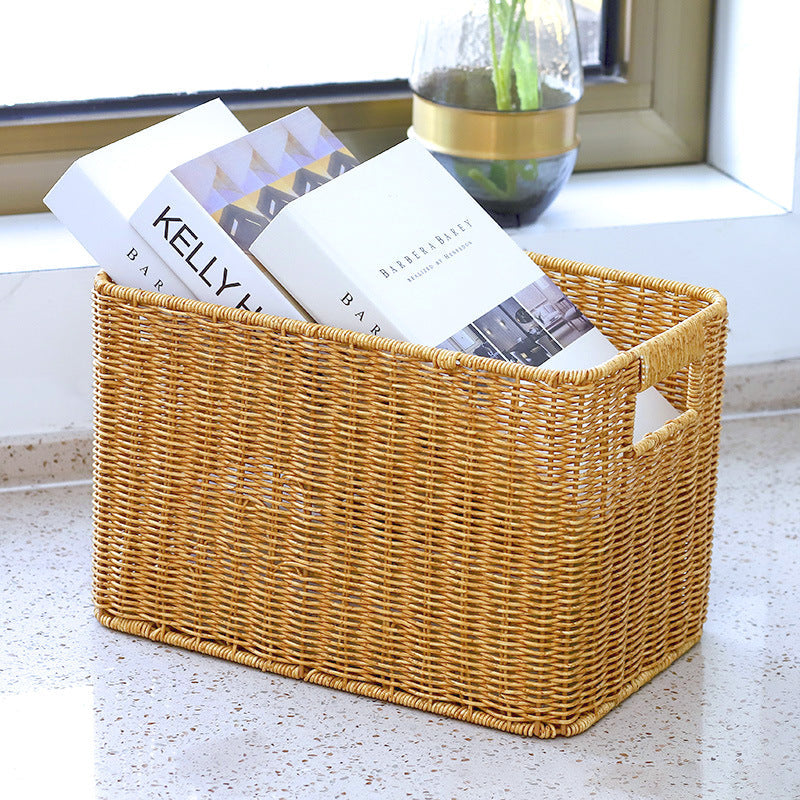 Women Rectangular Storage Basket Made of Woven Material Kalsten