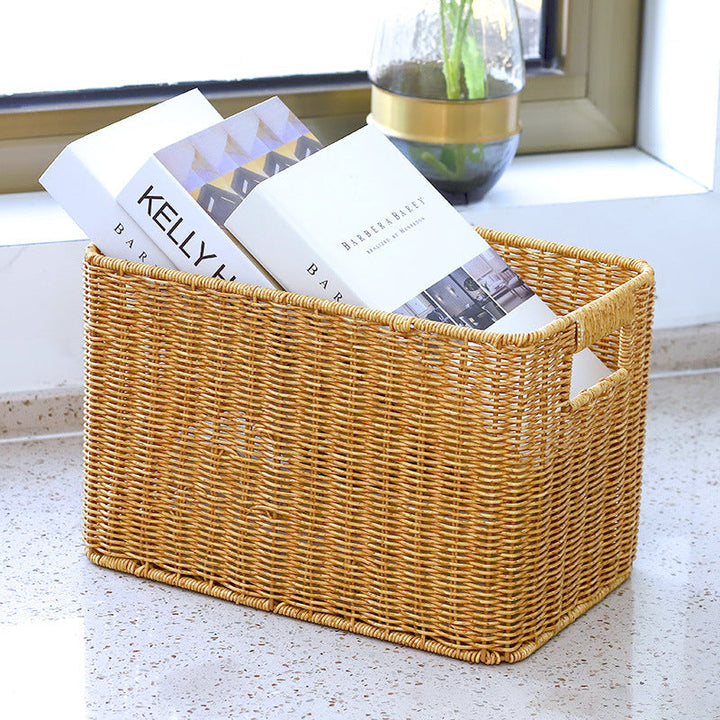 Women Rectangular Storage Basket Made of Woven Material Kalsten