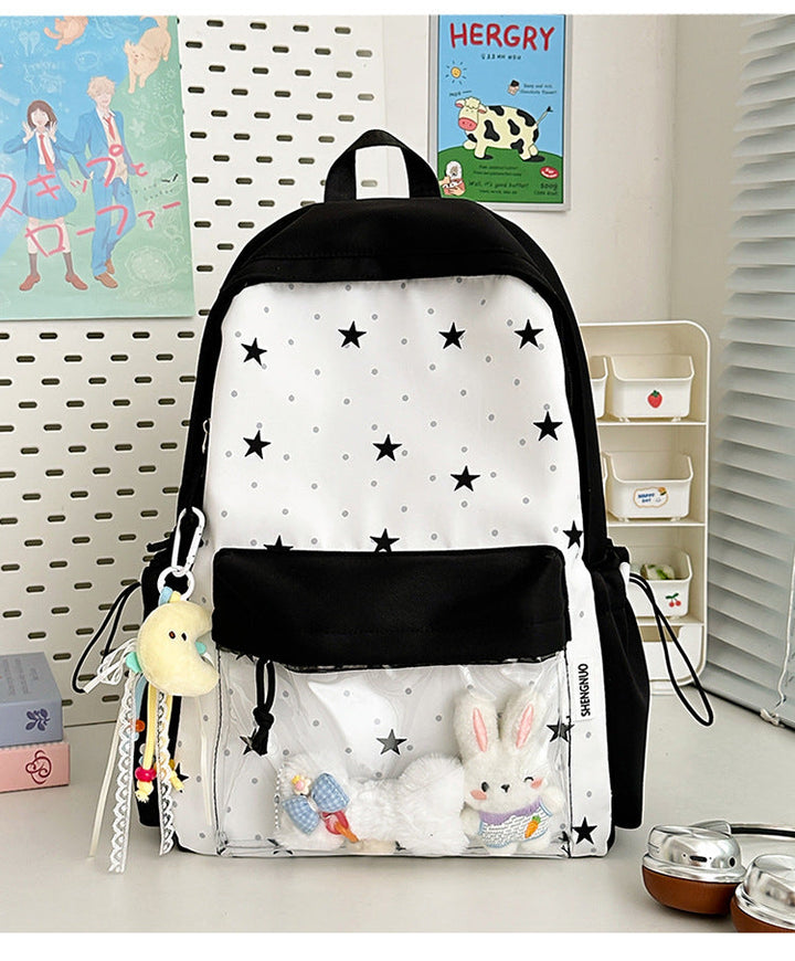 Children's Whimsical Star-Themed Transparent School Backpack