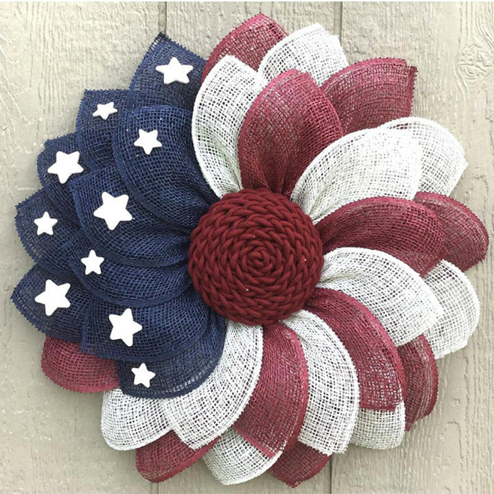 Independence Day patriotic front door wreath with Eagle Statue of Liberty and Liberty Bell accents Kalsten