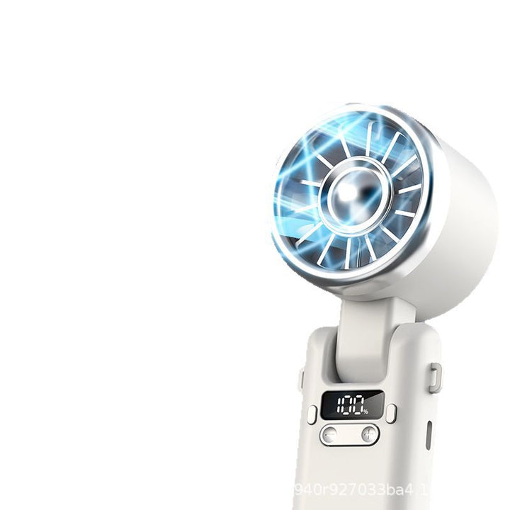 Unisex nan foldable high-power handheld rechargeable fan with digital battery indicator and adjustable swivel head Kalsten