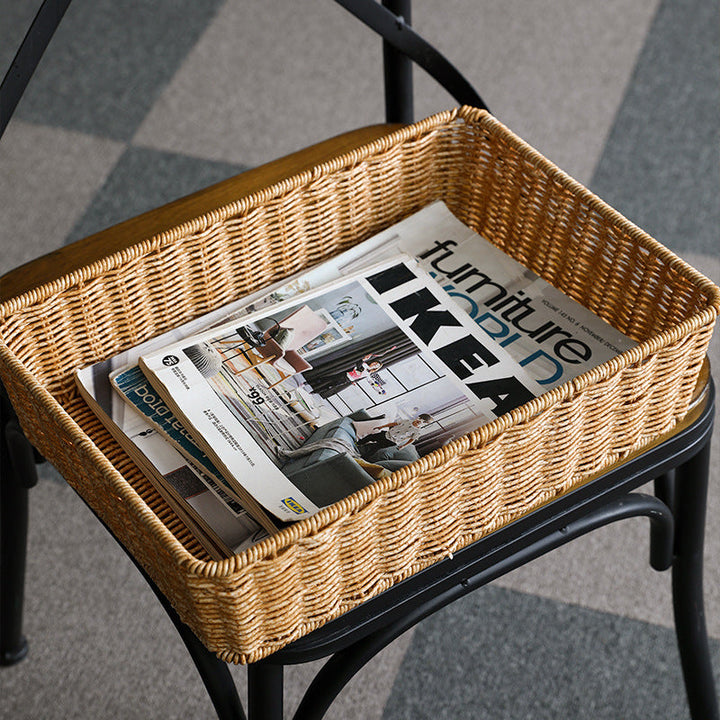 Handcrafted Rectangular Woven Storage Basket Kalsten