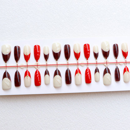 Decorative Press-On Nail Art Set with Unique Patterns Acalora