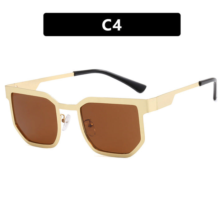 Ladies modern sunglasses in trendy rectangular design with narrow metal frame Kalsten